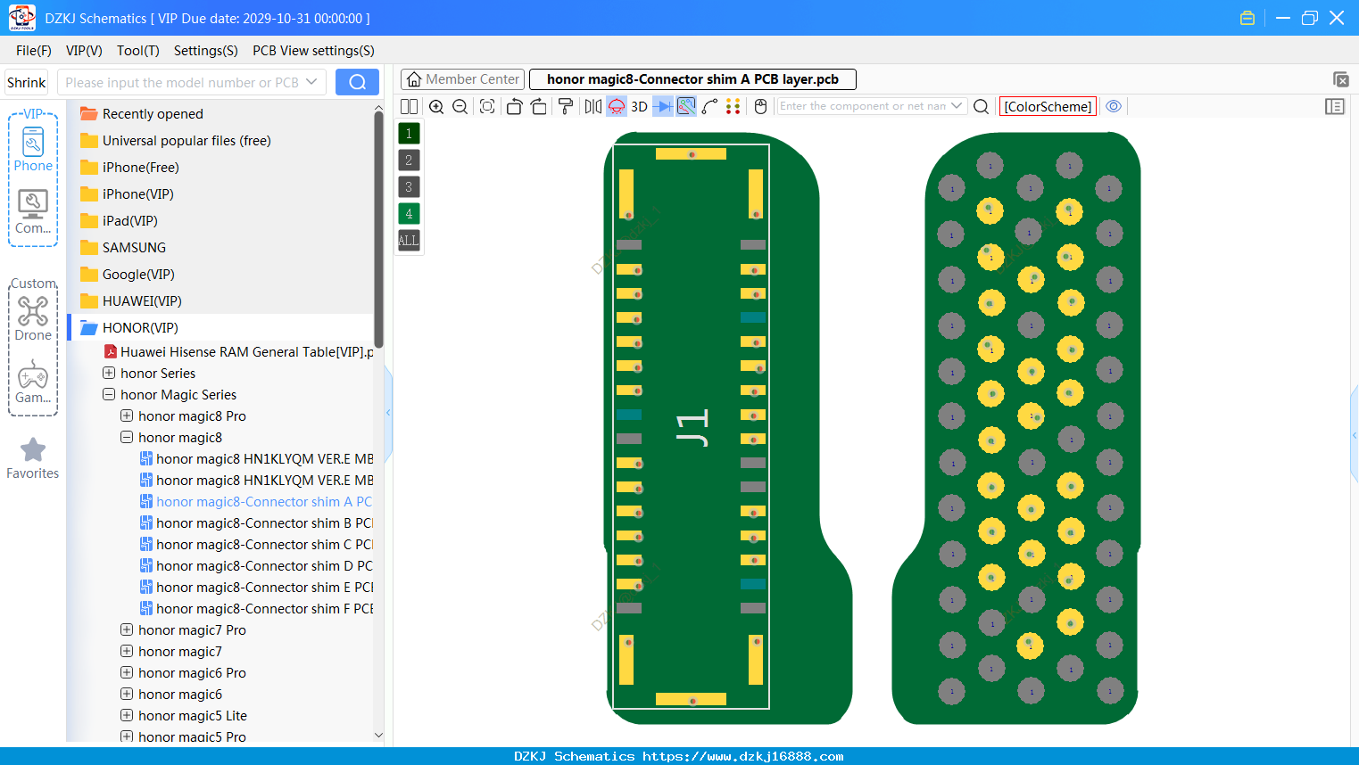 Honor Magic8-Connector Shim A PCB Layer
